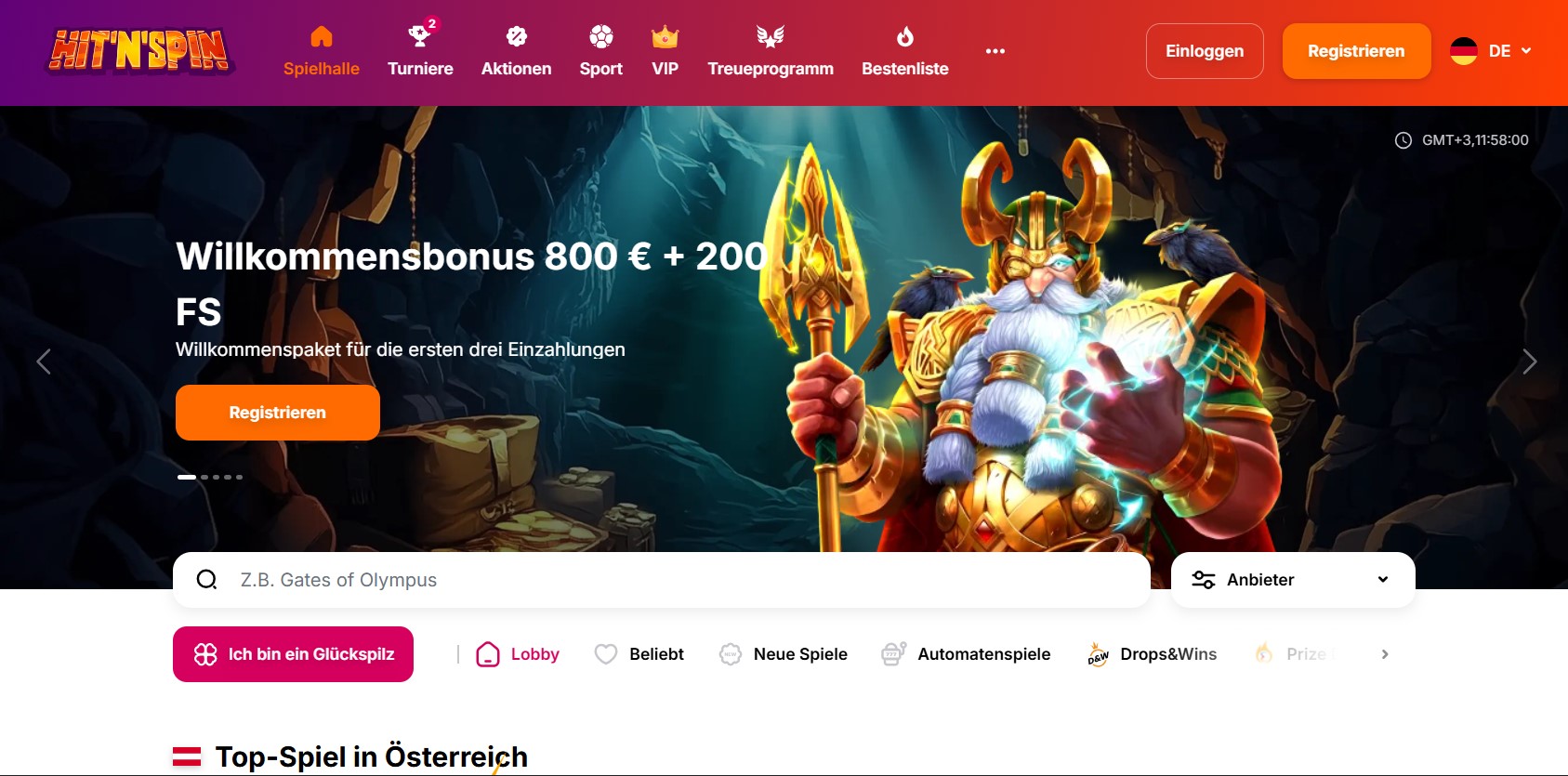 Hit'n Spin Homepage