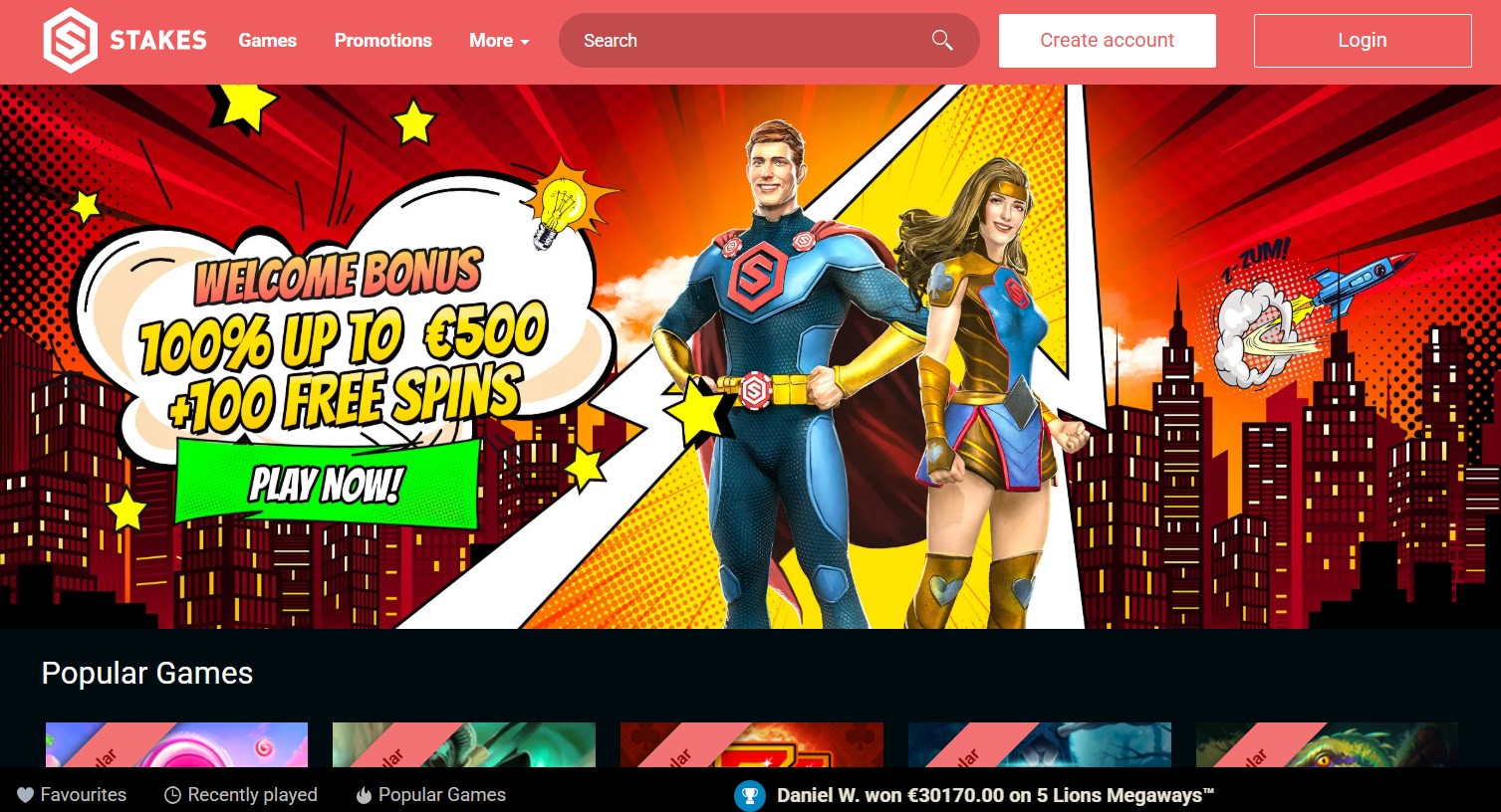 Stakes.com Homepage