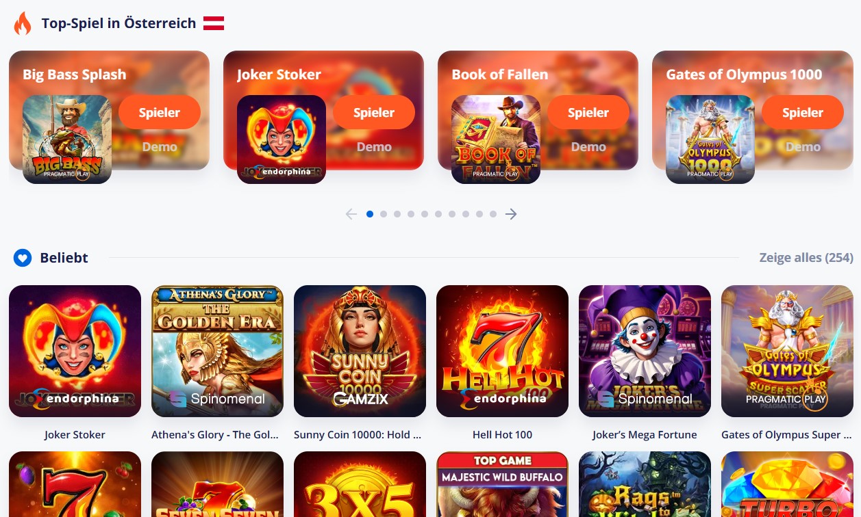 Vulkan Vegas Spiele