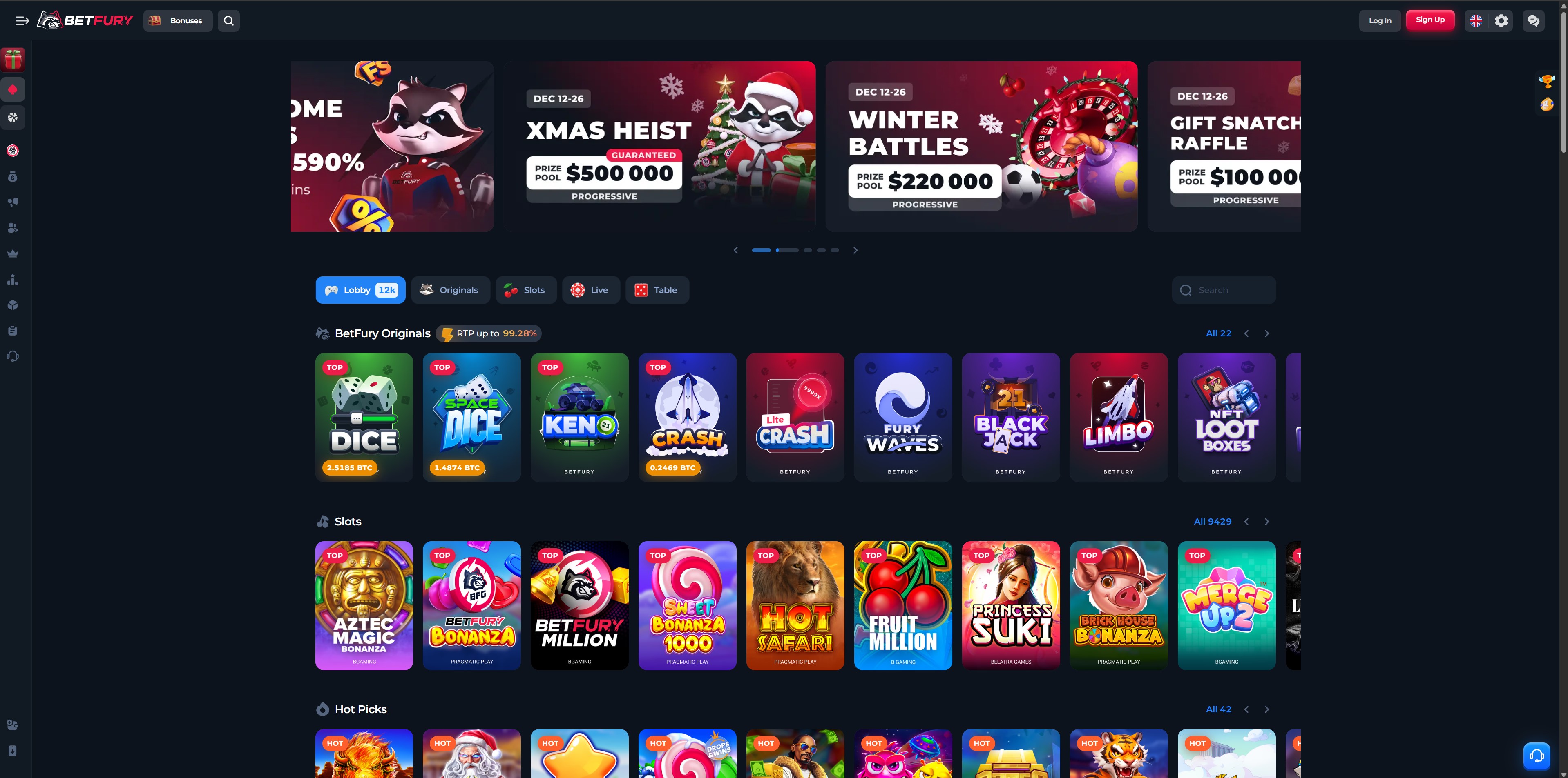 BetFury Homepage