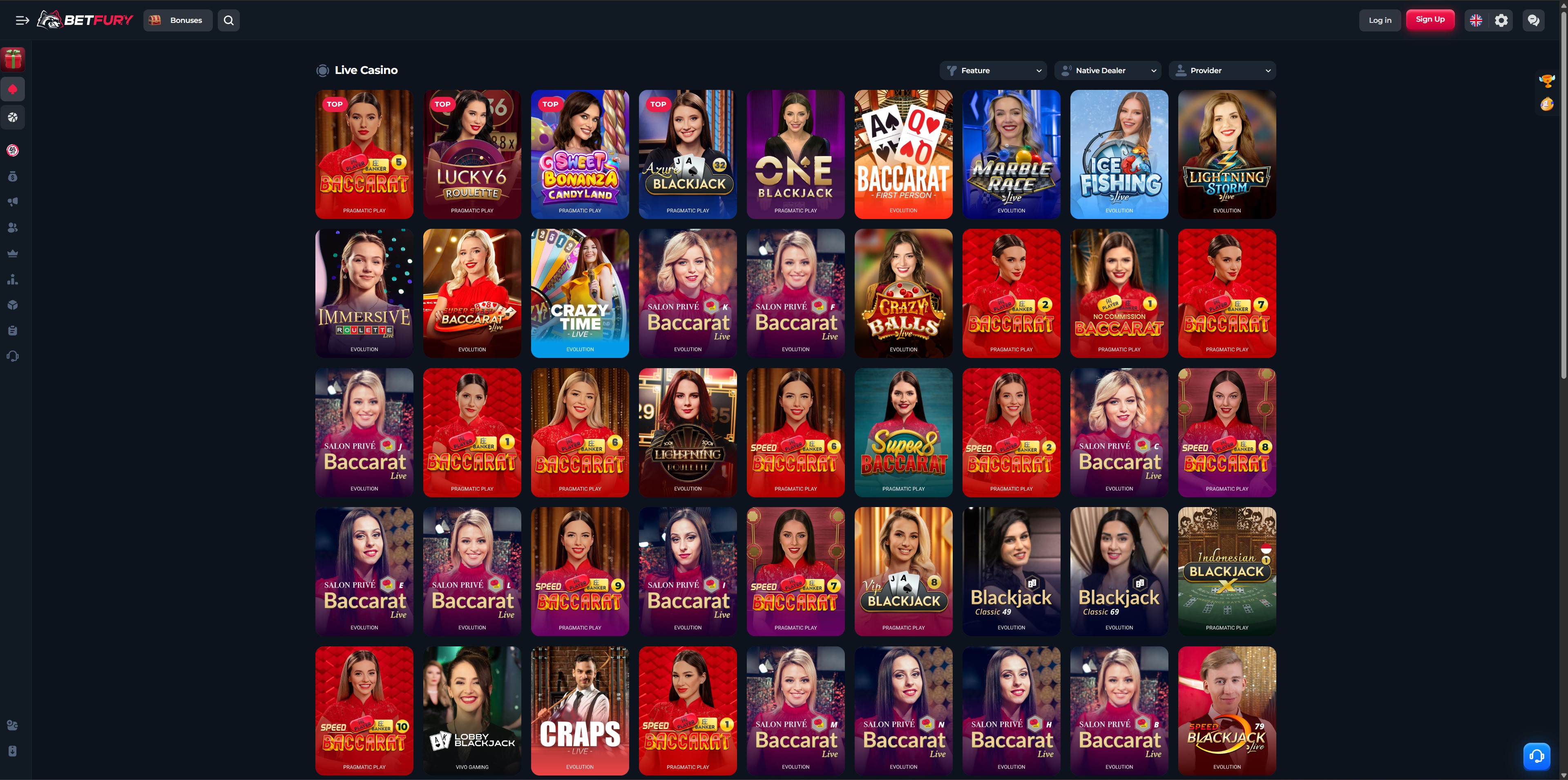 BetFury Live-Casino