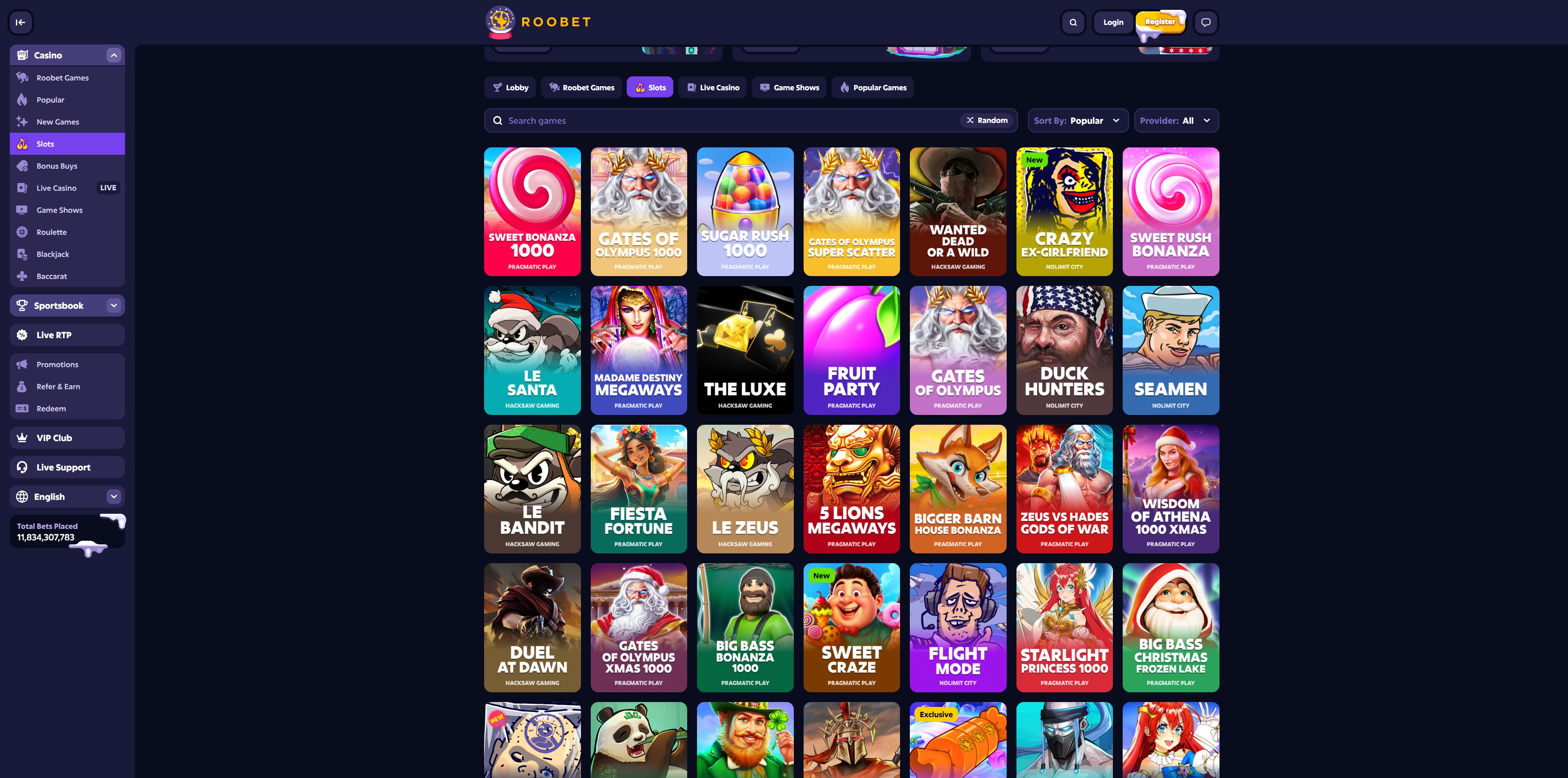 Roobet Spiele