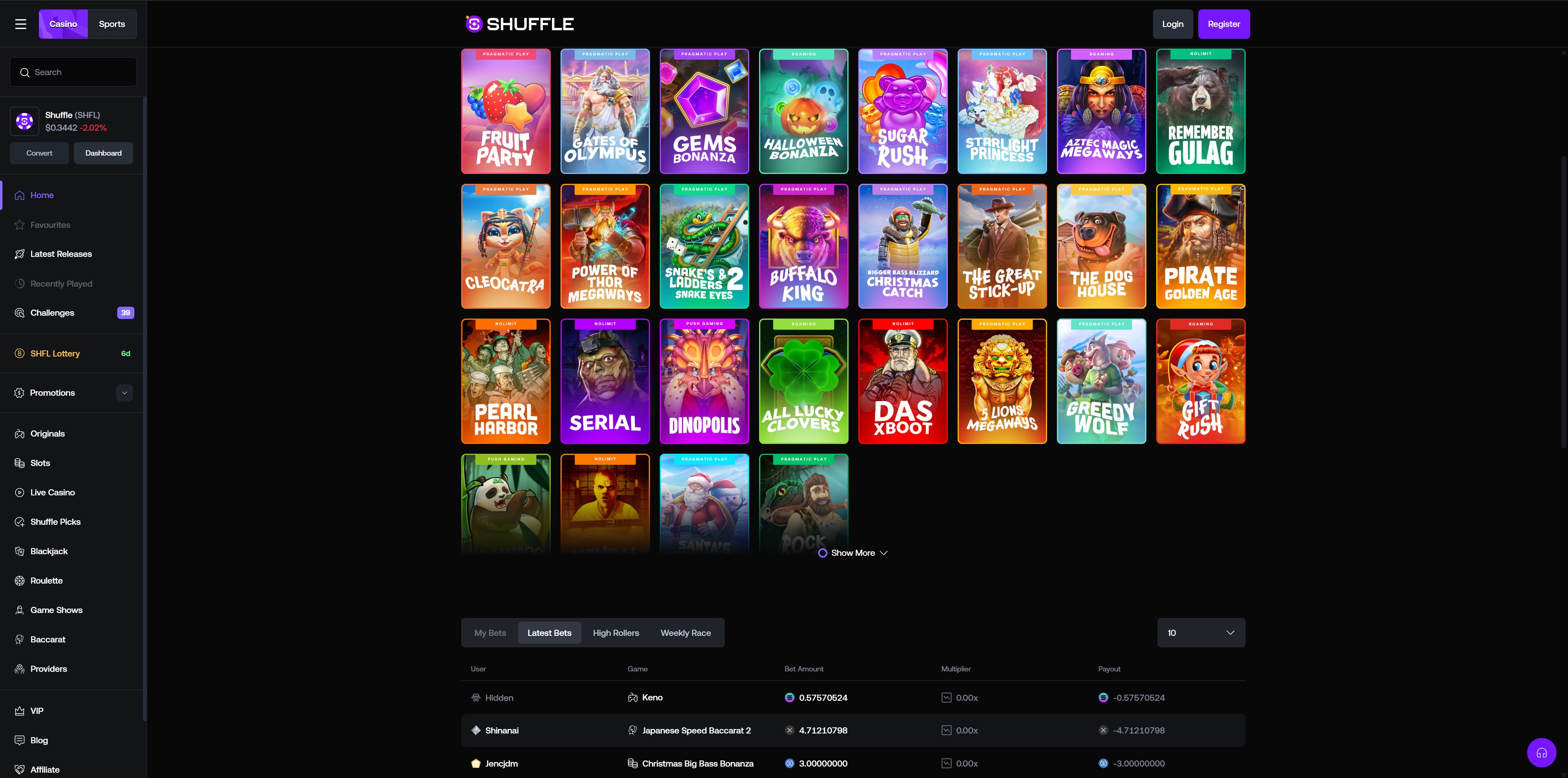 Shuffle.com Spiele