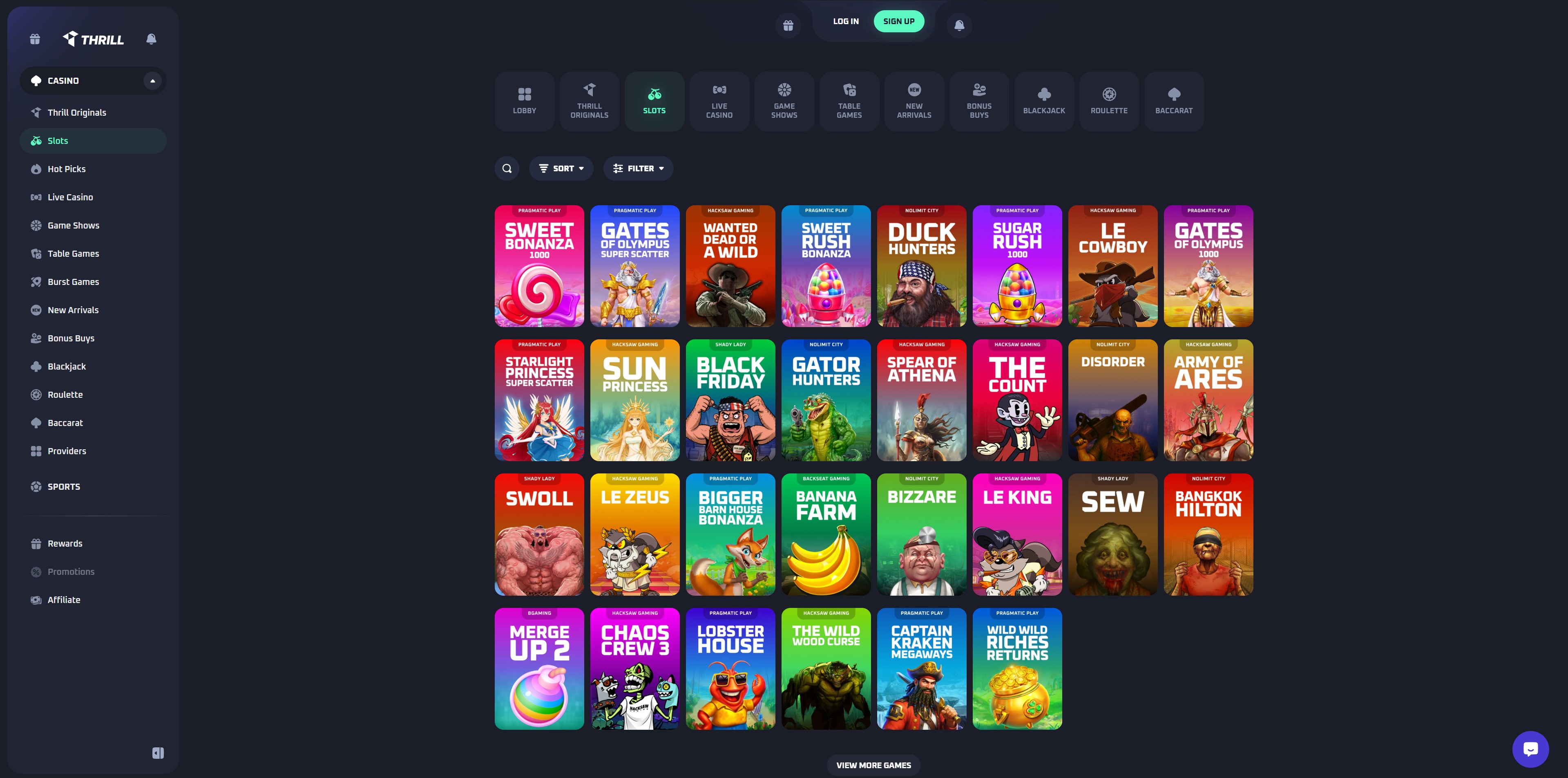 Thrill.com Spiele