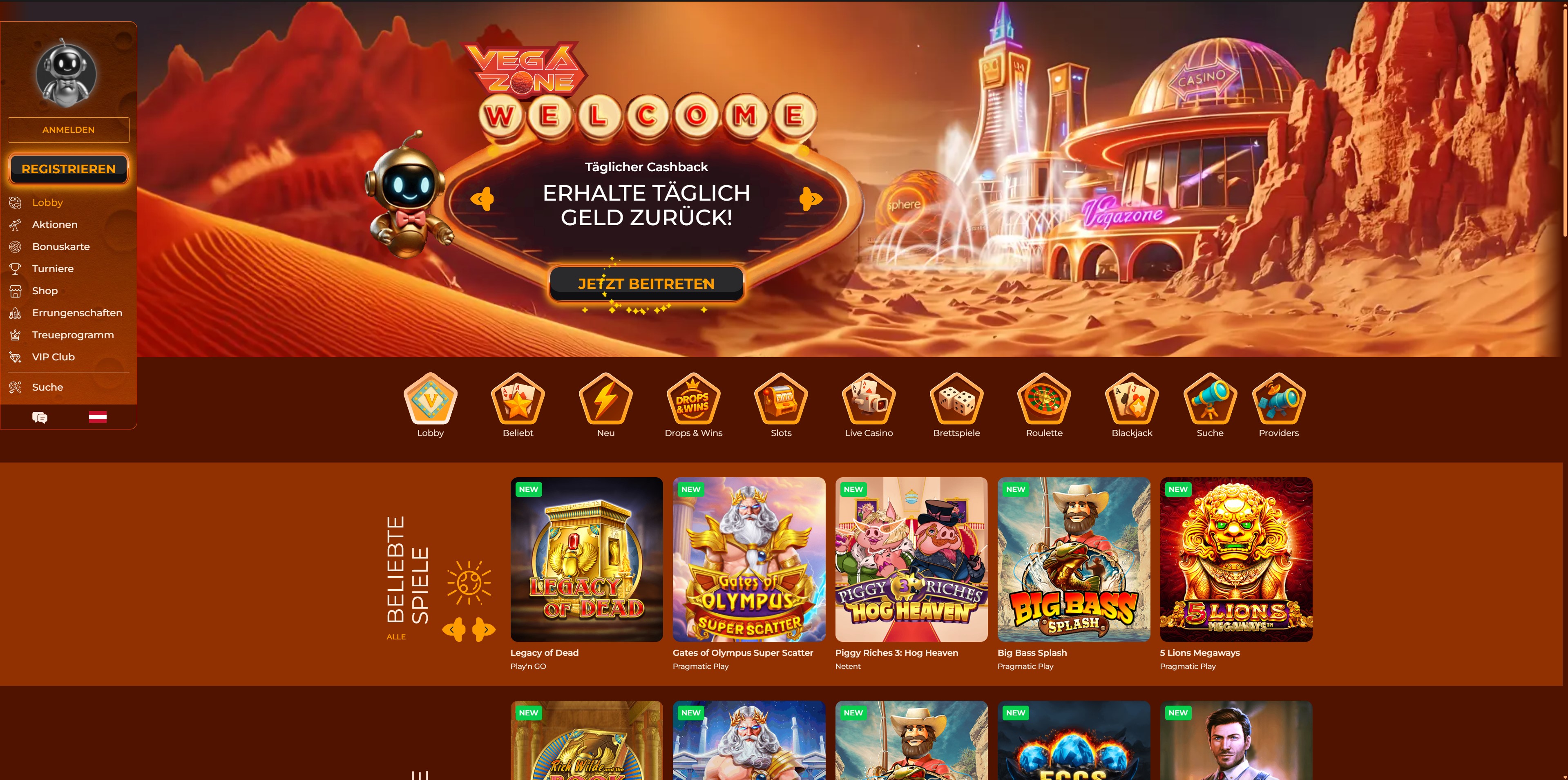 Vegazone Homepage