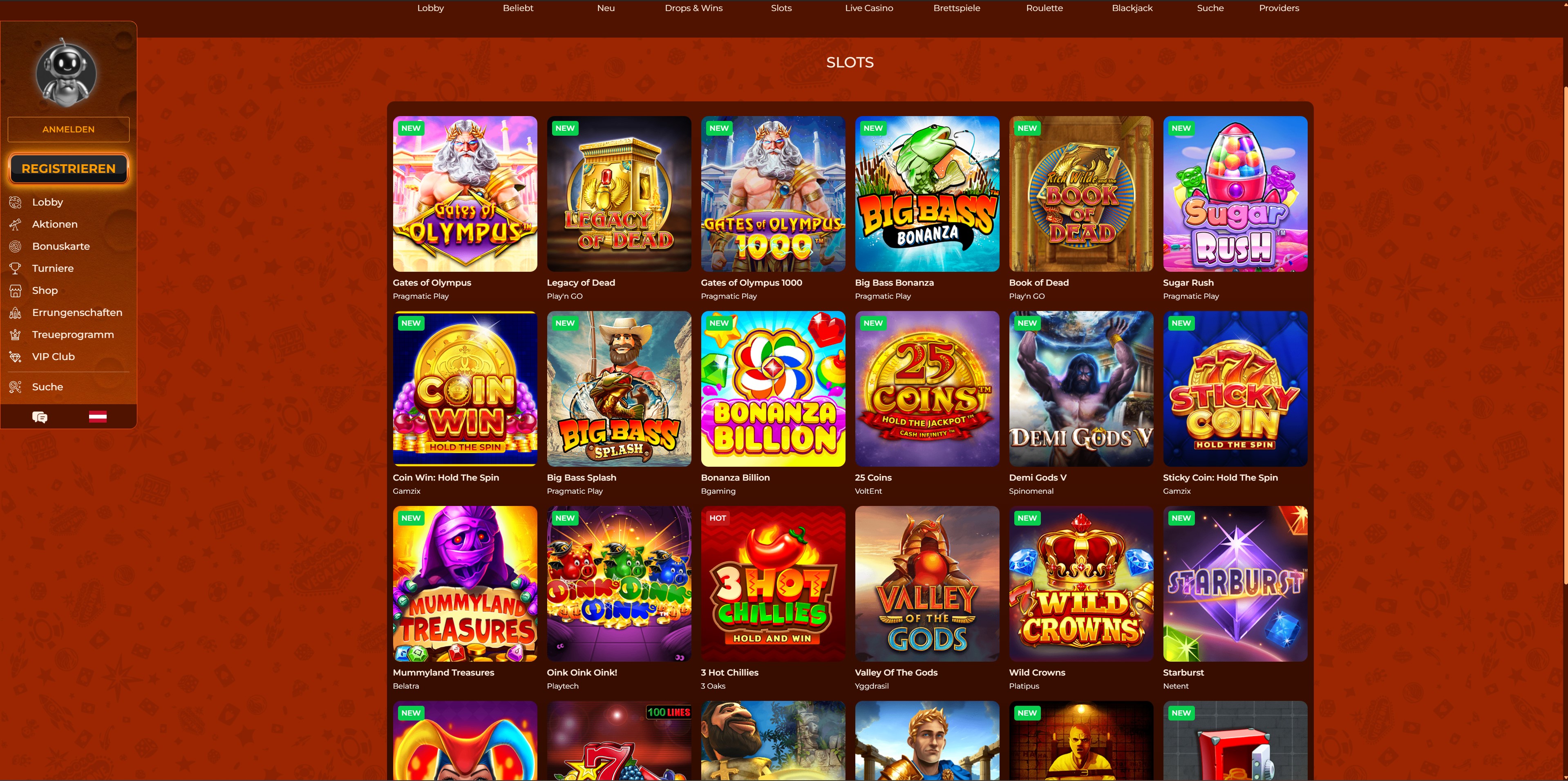 Vegazone Spiele